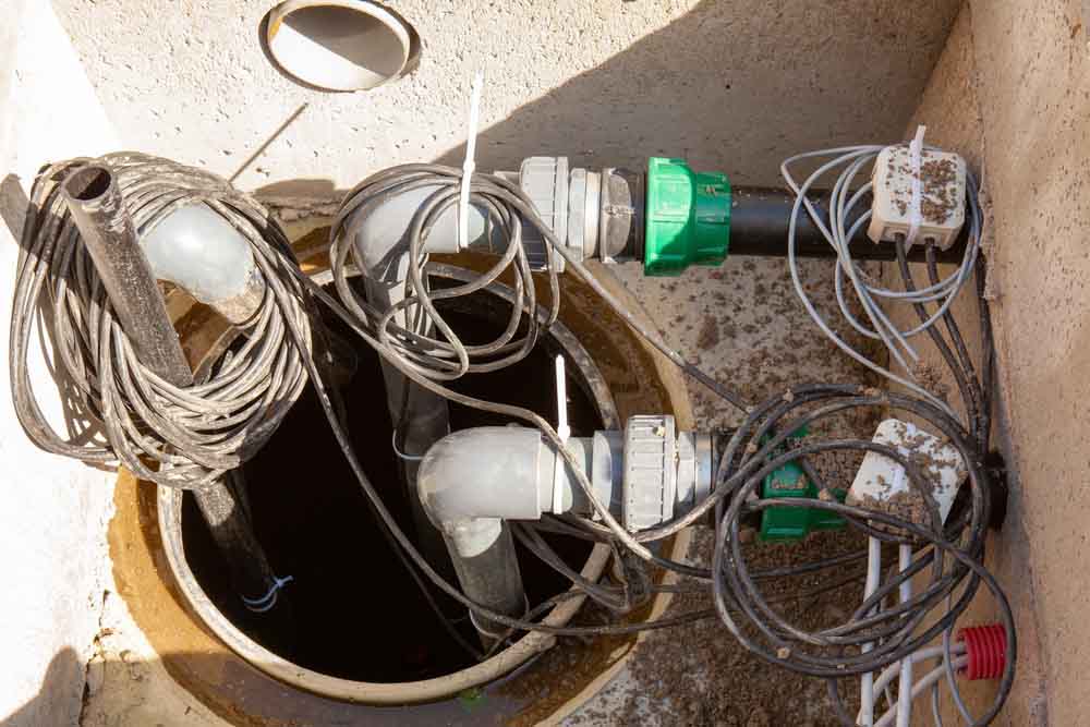 exposed sump pump wiring