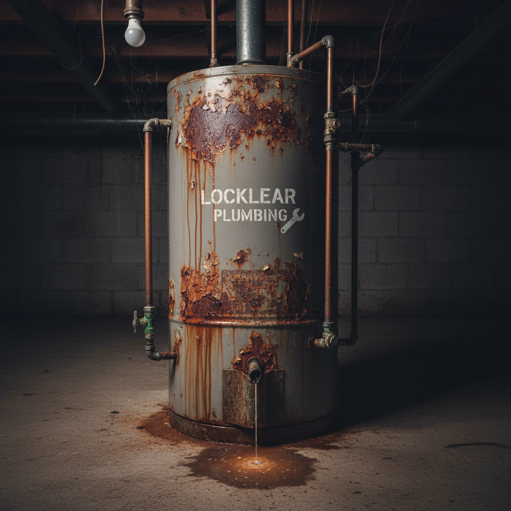 Old, rusty water heater